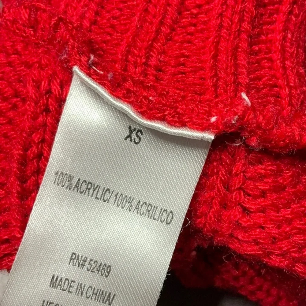 Red Cable Knit Dog Sweater